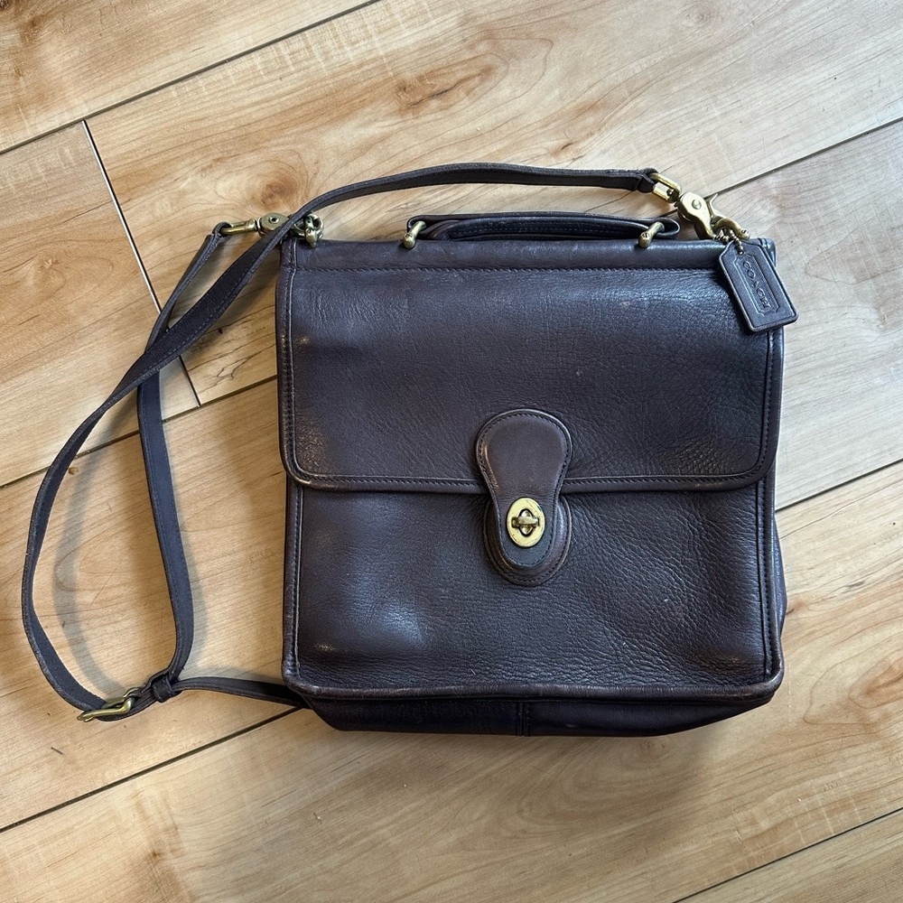 Coach Willis Mahogany Brown Leather Bag Vintage Brass/Gold Hardware